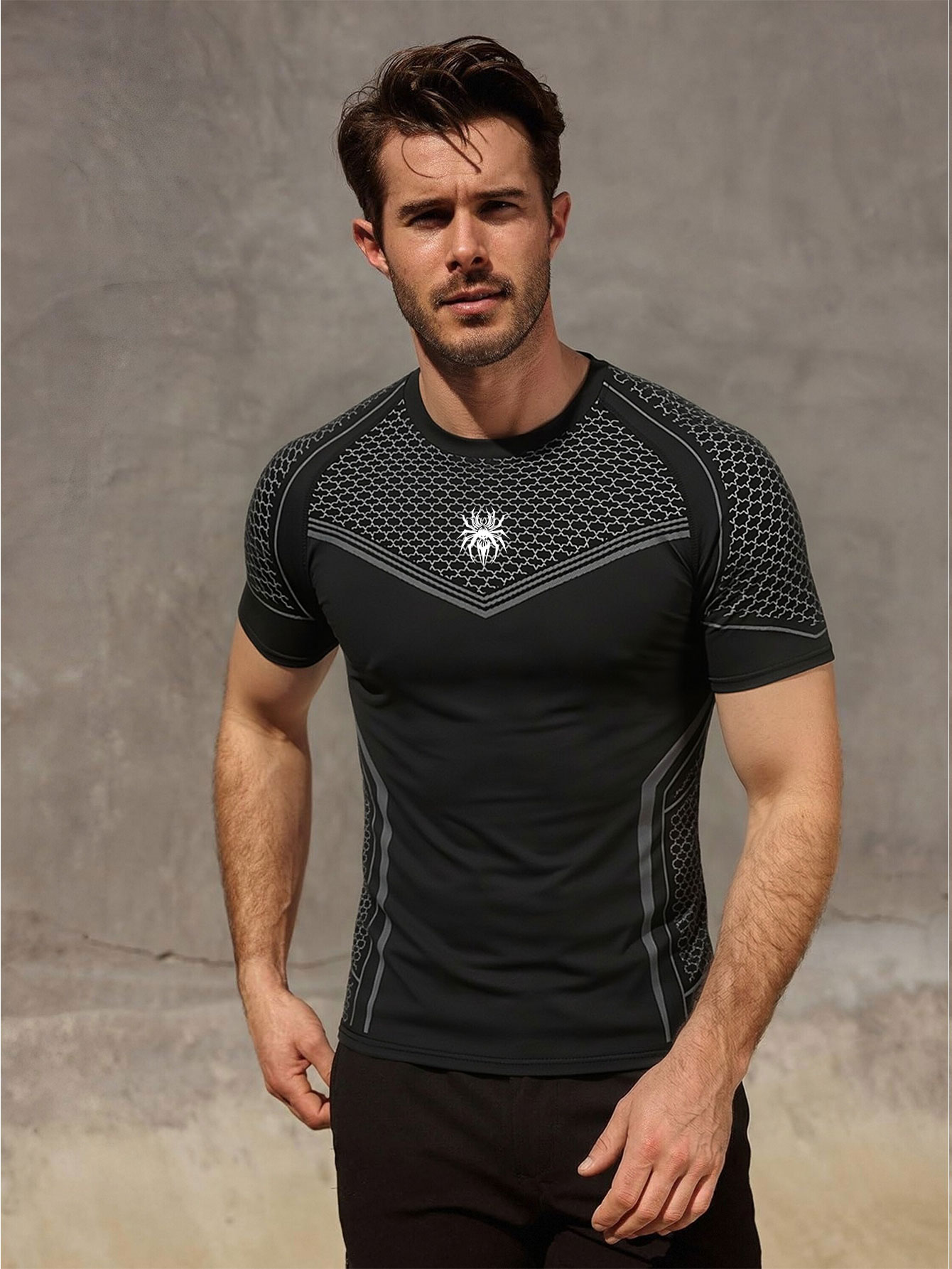 Outdoor Sport.Hub - Gym Hub Printed Men's Compression T-Shirt