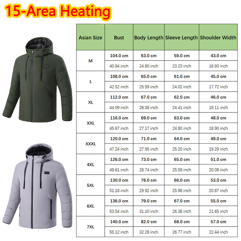 15 Area Heated Winter Hooded J - đánh giá và giá Outdoor Sport Coat